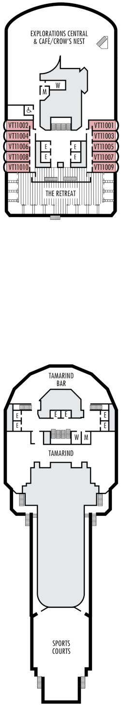 Choose your cabin on Observation Deck             